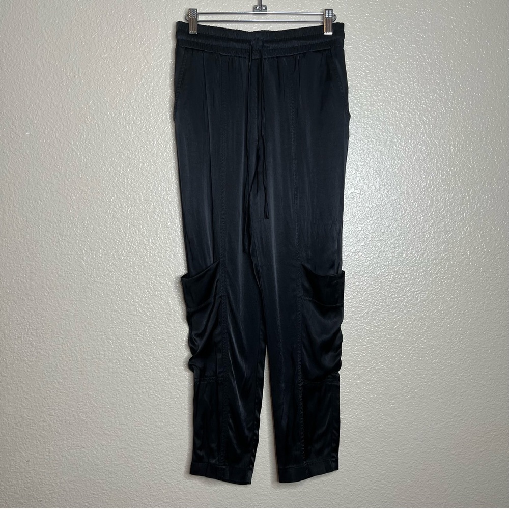 Zara Satin Black Cargo Pants 🔴